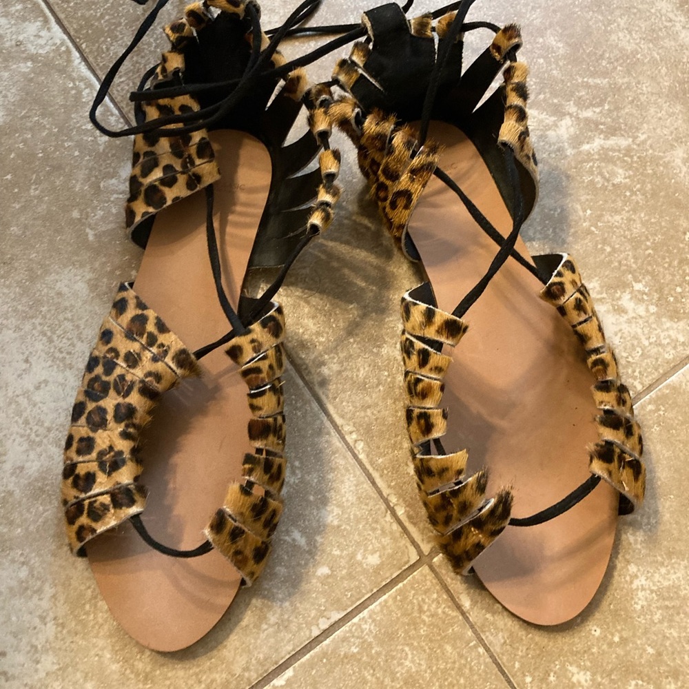Zara leopard gladiator sandals